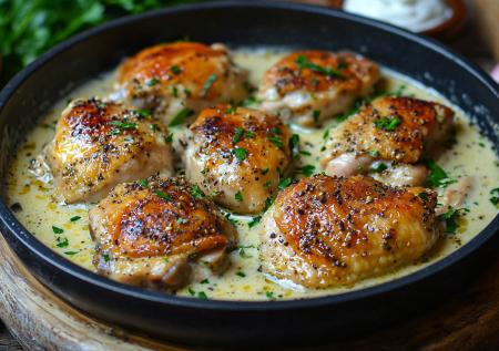 Курицу больше не жарю, готовлю гедлибже по-кабардински. Кремовые бедрышки в сметанном соусе — вкусно и просто