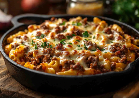 Беру фарш и творожный сыр, и получается рецепт-пятиминутка на сковороде — макароны просто с обалденным соусом