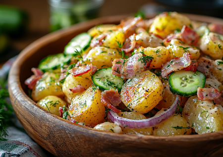 Его смели с праздничного стола быстрее оливье и шубы: обалденный картофельный салат с беконом — готовится легко, а вкус — шикарный