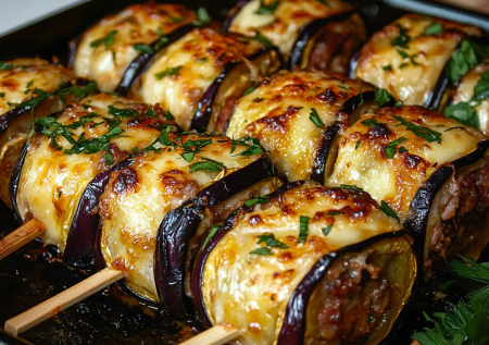 Надоели котлеты и не знаешь, что приготовить из фарша? Рулетики из баклажанов — готовятся на раз-два и понравится всем