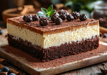 Пирог брауни и чизкейк «2 в 1» — очуметь как просто: смешал, вылил тесто друг на друга — и в духовку