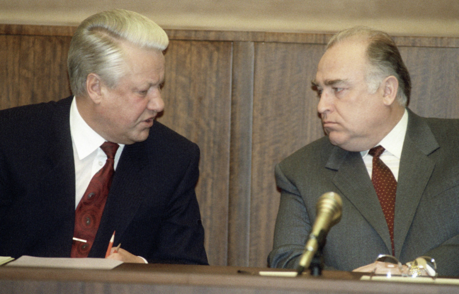 Борис Ельцин и Виктор Черномырдин, 1993 год