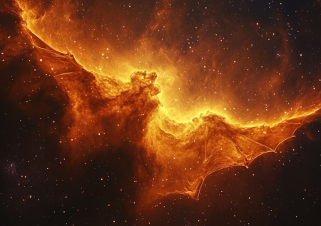 Астрономы показали на Хэллоуин космическое облако в виде летучей мыши