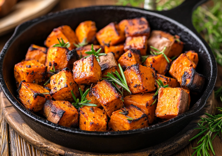 Едим в ноябре: как приготовить запеченный батат с травами за 30 минут