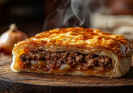 Легкое тесто, сочное мясо — пирог, который любят все