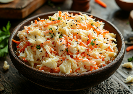 Салат «Крабовый» по-новому с морковью по-корейски: отнимет максимум 10 минут вашего времени