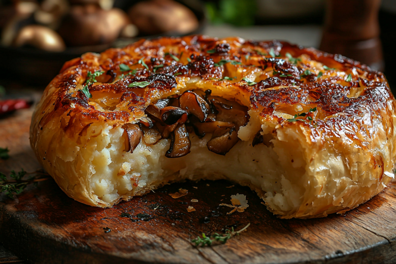 Когда мясо надоело: беляши на сковороде с лисичками и картошкой