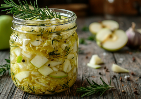 Тренд осени 2025 года: маринованная капуста с яблоками и розмарином