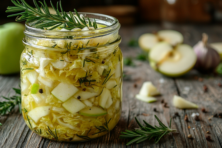Тренд осени 2025 года: маринованная капуста с яблоками и розмарином
