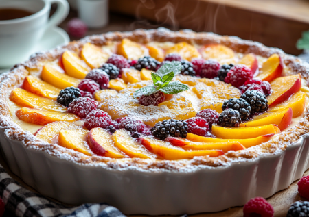 Пирог‑пятиминутка: нужны лишь пачка творога, чуть муки и любые фрукты — готовится быстро и не сравнится с магазинным