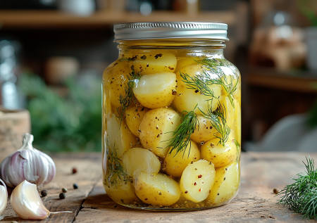 Превращаю картошку в шедевр за одну ночь: маринованный картофель в банке с чесночком и специями