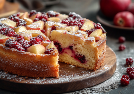 Яблоки, ягоды и 10 минут нужны для пирога «Сливочная лакомка»: для тех, кто с выпечкой на «вы»