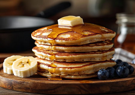 Оладьи как в американской кафешке: готовим обалденные панкейки — нужен один банан, стакан молока и чуть-чуть муки