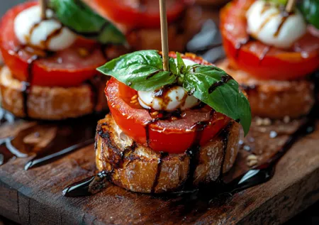 Мини-закуска за 10 минут по-итальянски! Нужны моцарелла, черри и зелень