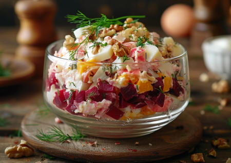 Открыл для себя краба под шубой и не могу оторваться: новый взгляд на классику с ореховым акцентом