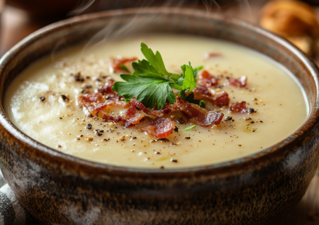 Хотите суп за 10 минут? Сохраните шикарный рецепт — быстрый сырный суп: картошка, сырок и бекон и готовится он без хлопот в 1 кастрюле