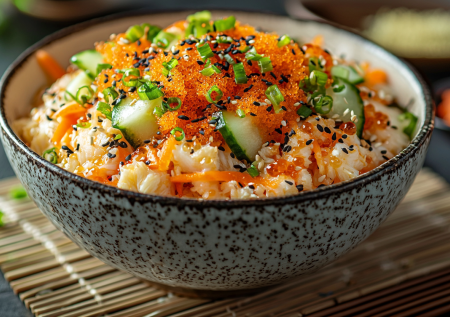 Японцы знают толк в салатах: крабовые палочки, хрустящее панко и икра — это новый уровень вкуса