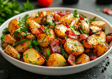 Бекон и картофель создали идеальный дуэт: сытный салат, который заменяет ужин