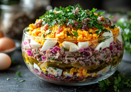 Просто печень и овощи: этот салат заставляет полюбить субпродукты с первой ложки — нежно и сытно