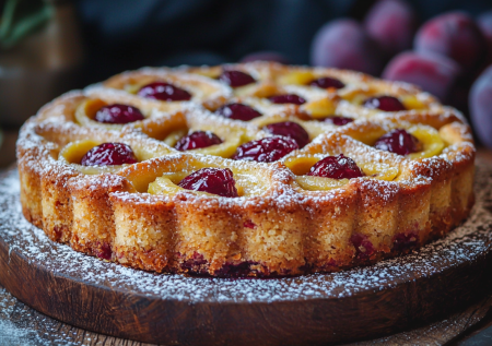 Пирог со сливами по рецепту из Германии: всего 4 ингредиента и минимум усилий — вкус фантастический