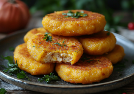 Половину урожая тыквы так съели и еще хочется — тыквенные зразы с курицей. Хит на завтрак