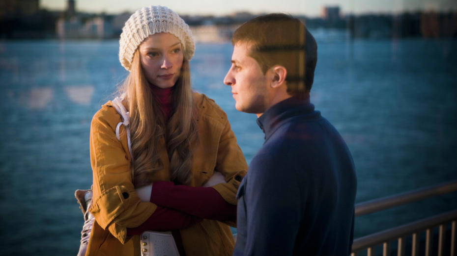 Светлана Ходченкова (Настя) и Владимир Зеленский (Игорь) в фильме режиссера Марюса Вайсберга «Любовь в большом городе»