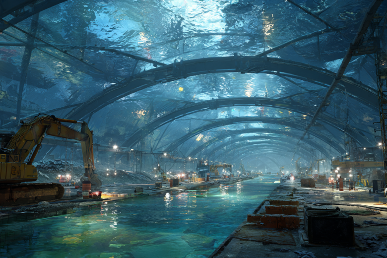 Тоннель через Берингов пролив в представлении ИИ