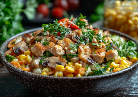 Салат «Лесок» с жареными грибочками: никаких слоев и трудностей — смешал, и вкуснятина готова