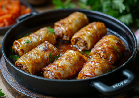 Немного фарша и томатной пасты — готовлю грузинчики: сочные и вкусные мясные рулетики на ужин