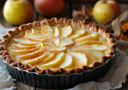 Пирог на сгущенке с яблоком и грушей. Только яблоки, сгущенка и горстка муки — простая и вкусная выпечка к чаю