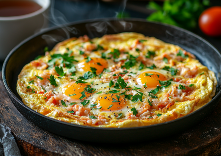 Копчёно-крабовая яичница на завтрак: обалденно вкусно и просто — так вы точно не готовили