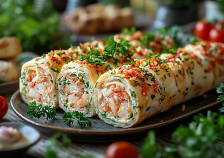 Рулет из лаваша с крабовыми палочками: сырно-чесночная вкуснятина на закуску