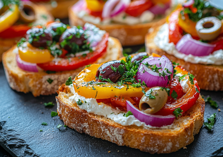 Пеку перцы и смешиваю с 3 простыми ингредиентами: готовим чумовую закуску на поджаристый хлеб — идеально к вину и просто так