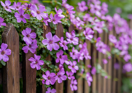 Фиолетовая живая изгородь за сезон: полностью оплетет забор за 3 недели