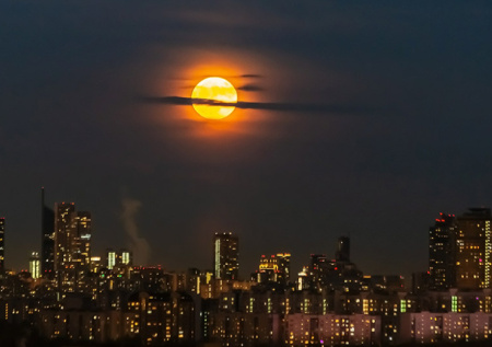 Уникальная «Бобровая луна» появилась в небе над Россией