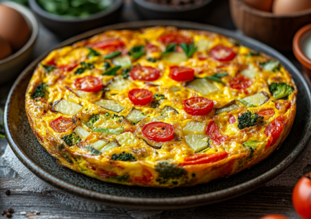 Очень вкусный омлет с овощами на сковороде: завтрак за 10 минут