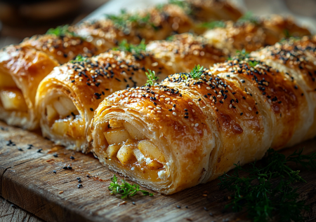 Беру лаваш, творог и яблоко — и через 20 минут едим: самый быстрый десерт, от которого не потолстеешь, — творожный штрудель с яблоками