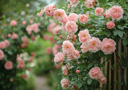 Плетистая лиана для создания арок и живых изгородей: покрывается цветами с яблочным ароматом