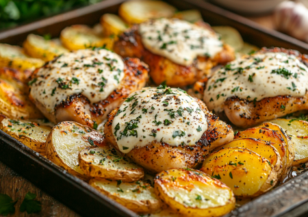 Вкуснее мяса по-французски: курица с картошкой под чесночной шапочкой — на ужин и застолье