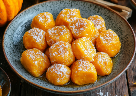 Тесто готовится за пять минут, а лепить ничего не нужно — просто нарезал, и в кастрюлю! Тыквенные вареники — хит осени