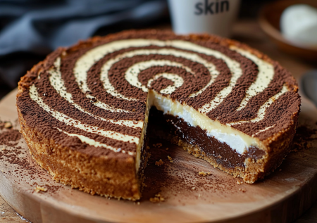 Стакан кефира и горстка муки — готовлю пирог «Зебра» с творожным сыром. Очень вкусная и простая выпечка к чаю