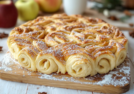 Яблочных пирогов много, но этот особенный! «Яблочные рожки» — не шарлотка, нежнее и проще