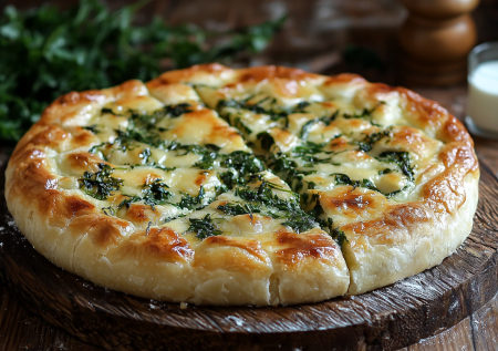 Пирог с осетинским сыром и зеленью кадыныдзджын. Готовьте на ужин и сохраняйте рецепт. Сложное только название