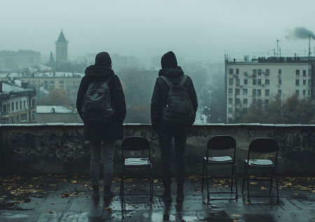 Подростки кидались в людей стульями с крыши фабрики Порошенко