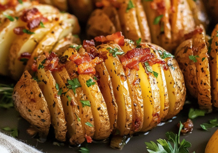 Картошка-гармошка с беконом — ужин без суеты и хлопот