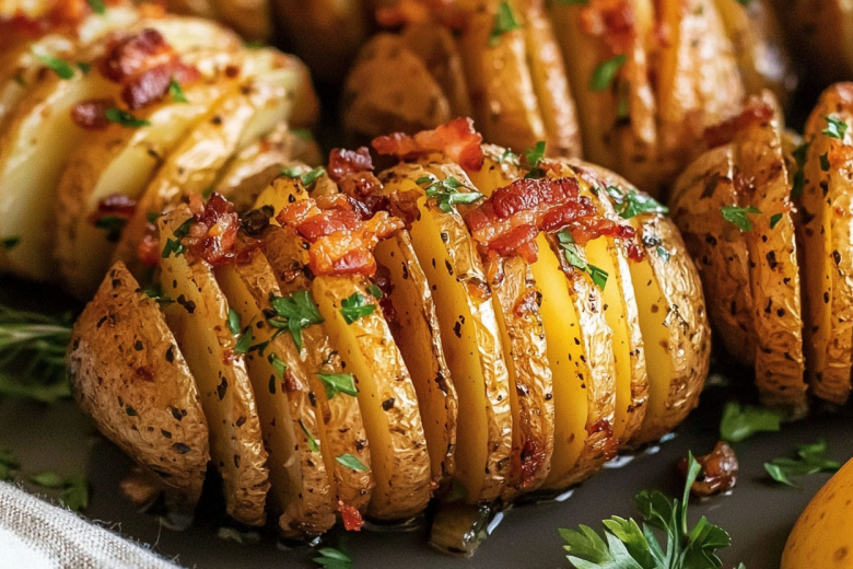 Картошка-гармошка с беконом — ужин без суеты и хлопот