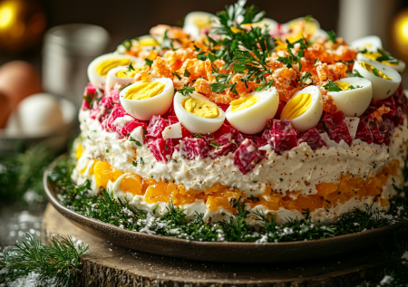 Салат на новогодний стол «Карнавальная ночь» — простые продукты, а вкус обалденный