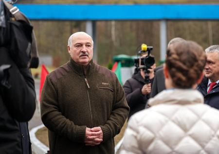 Появились кадры, как Лукашенко рубит дрова