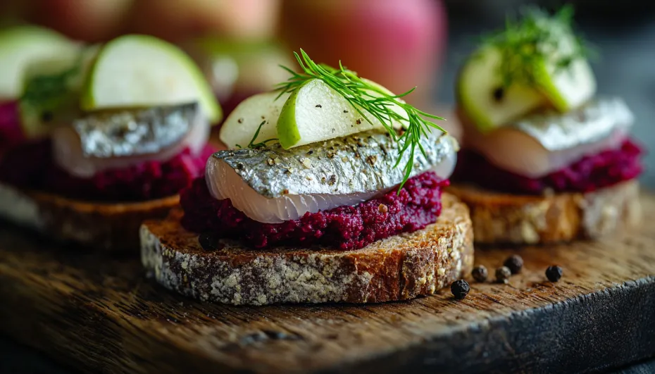 Канапе с селедкой: лучший рецепт