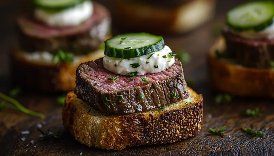 Канапе с говядиной: рецепт